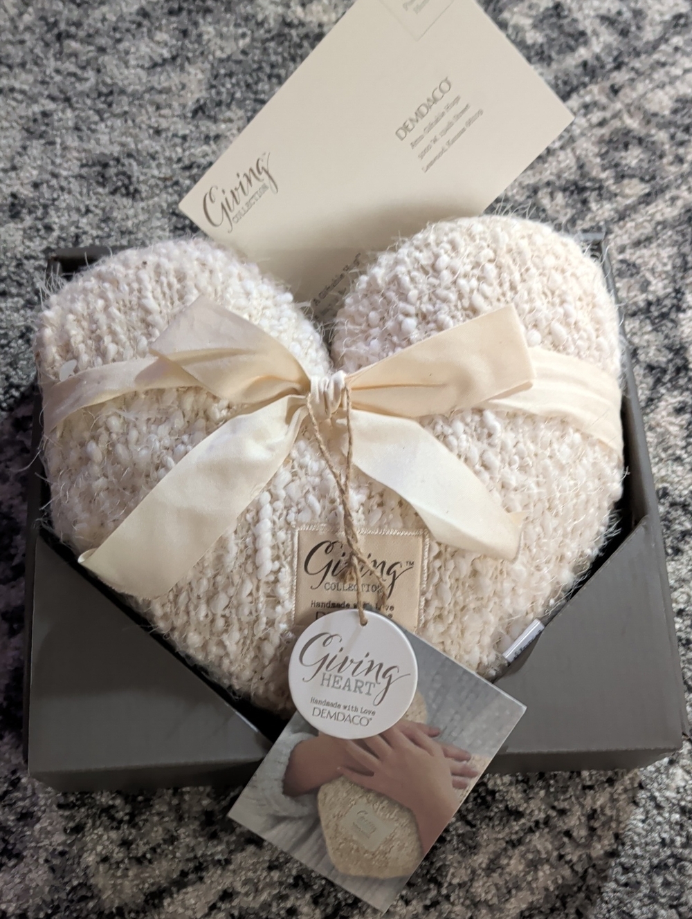 NWT, "Demdaco" Giving Collection Weighted, Heart-shaped Pillow Stress Relieving